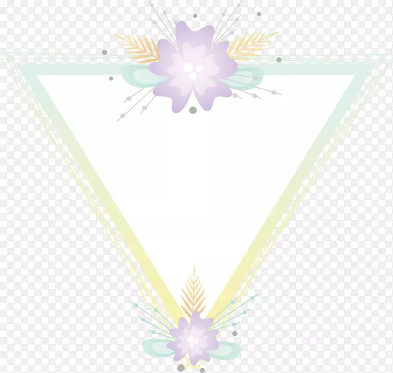 小清新花朵三角标题框