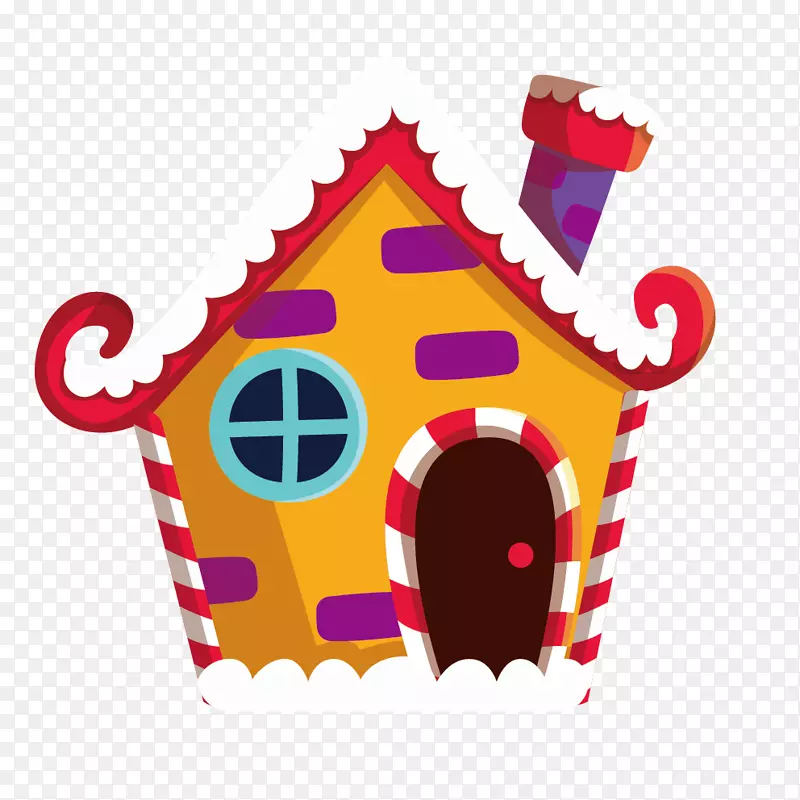 卡通手绘可爱圣诞节房屋造型糖果