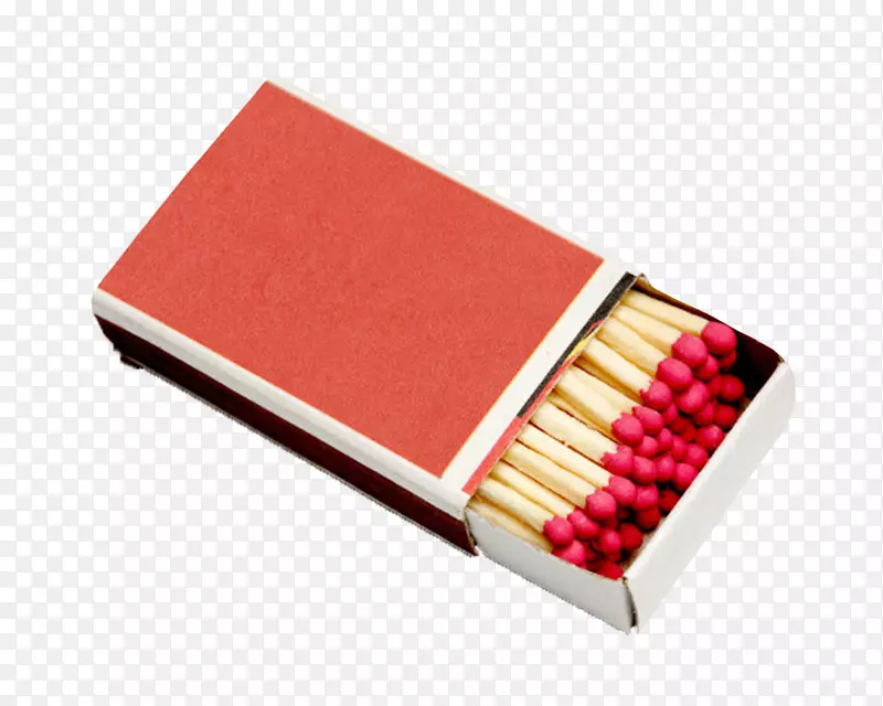 红色取火工具红色盒子里的火柴棍
