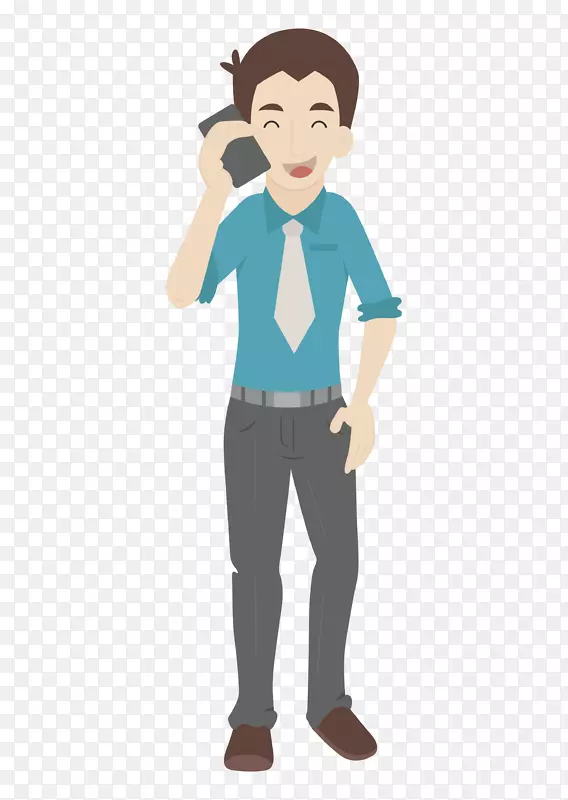 手绘打电话的男人