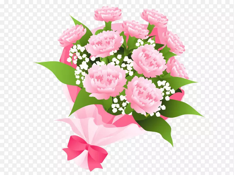 粉色卡通母亲节花束