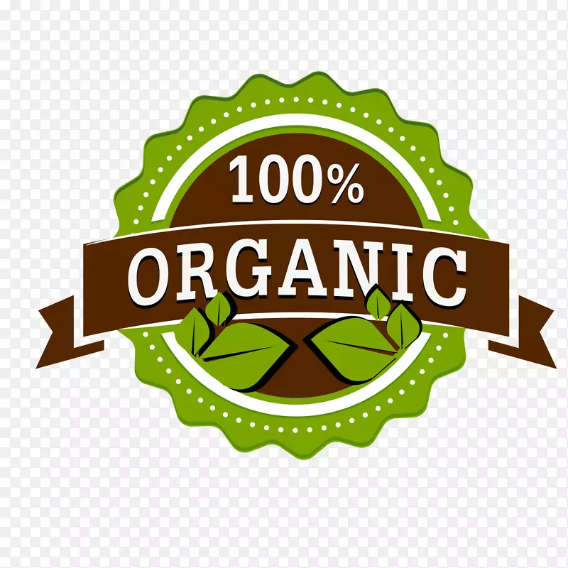 黑绿色百分百有机农产品标签