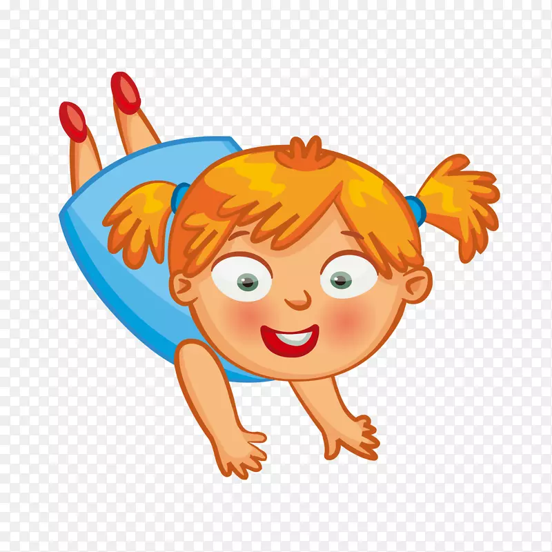 矢量开心扑到小女生