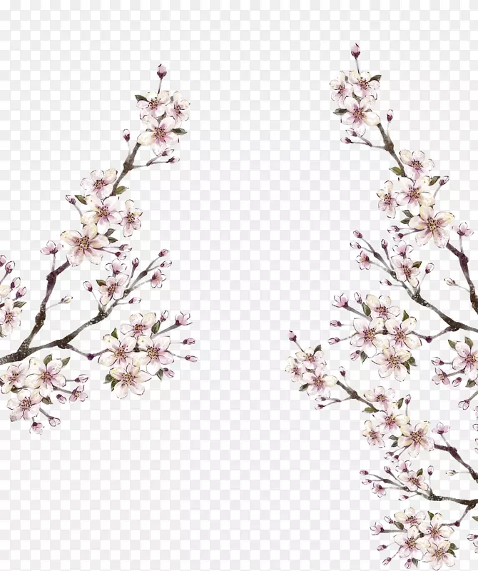 中国风粉色装饰梅花