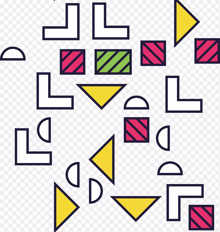 孟菲斯带黄色三角设计图