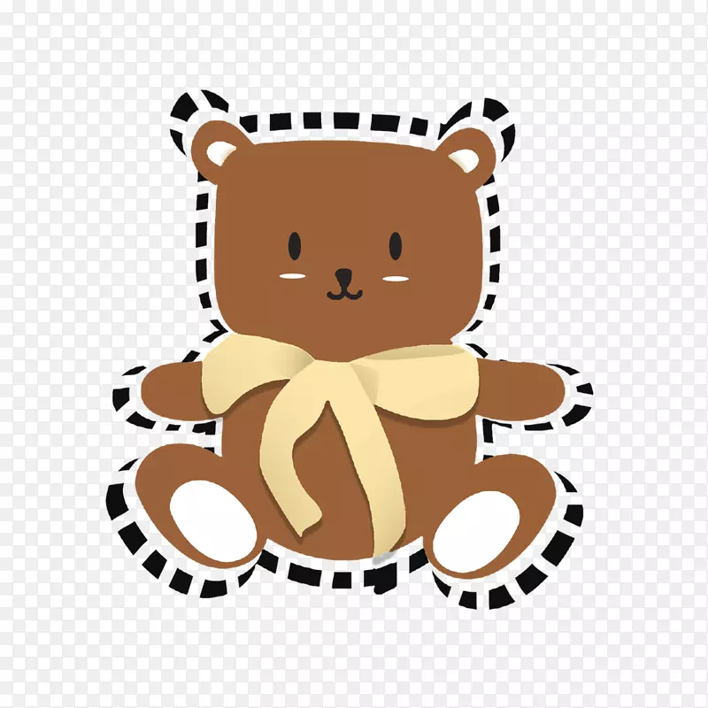 卡通手绘棕色的小熊
