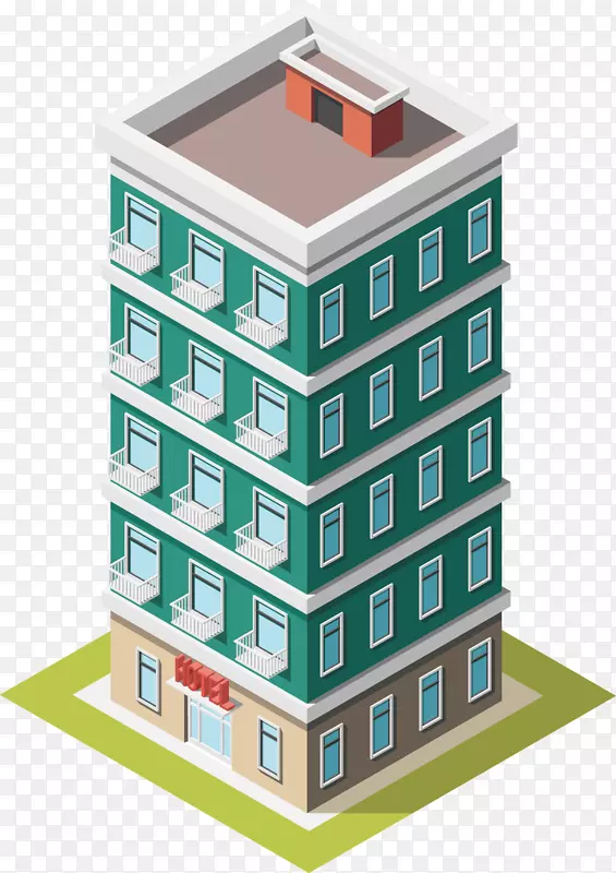 矢量图蓝色一栋楼房PNG图片素材下载_图片编号7360898-PNG素材网