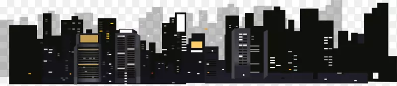 黑色城市夜景建筑物