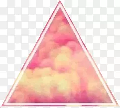 三角形带粉色云