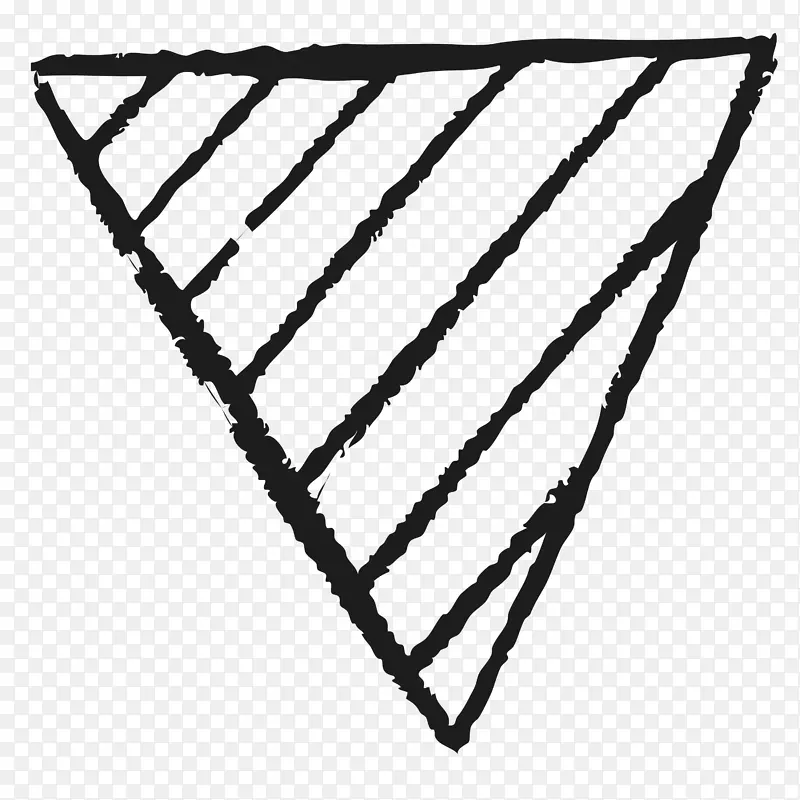 手绘线条倒立三角形