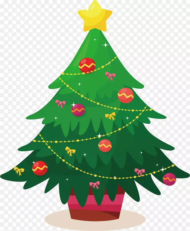 彩色小球挂饰圣诞树