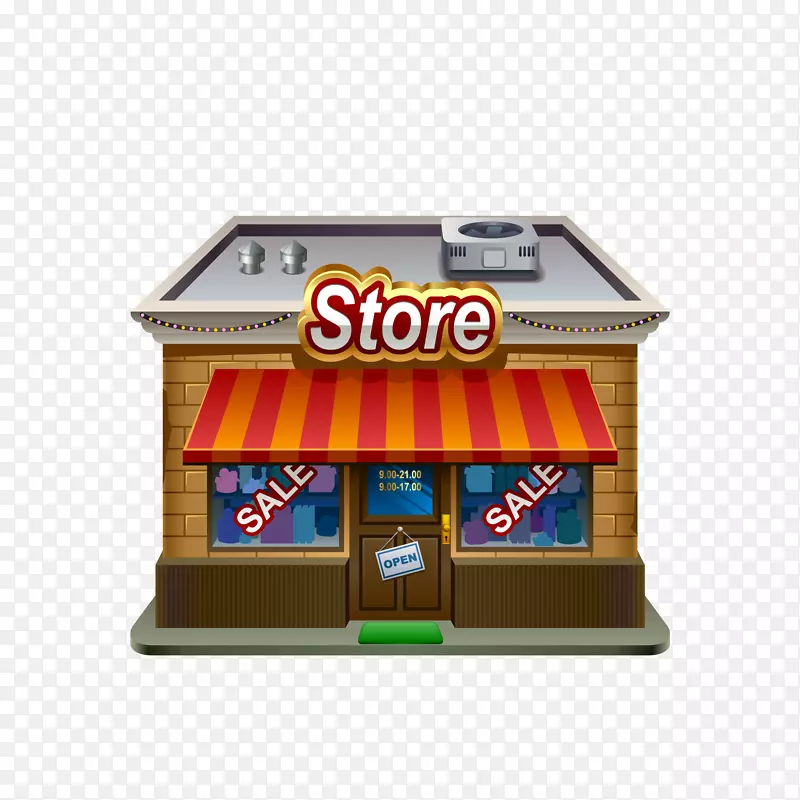 矢量手绘Store销售店