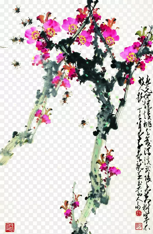 桃花香处见蜜蜂
