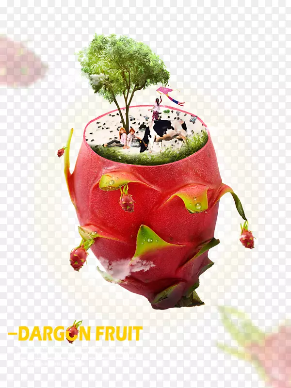 火龙果水果创意广告设计