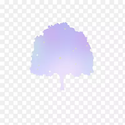 彩色渐变扁平树