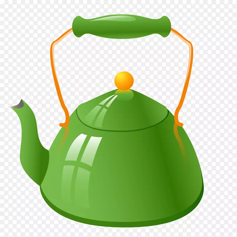 绿色的手提茶壶