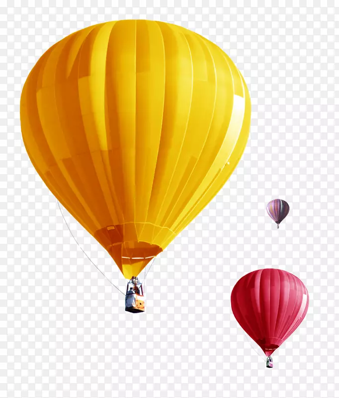 黄色简约热气球装饰图案