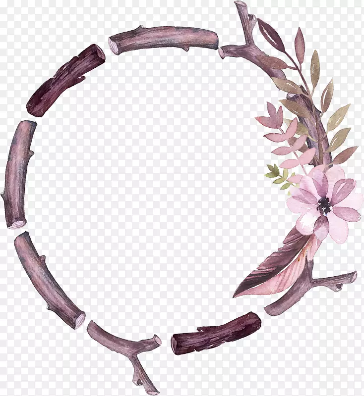 粉色树枝圆环