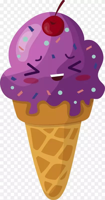 紫色呆萌可爱冰淇淋
