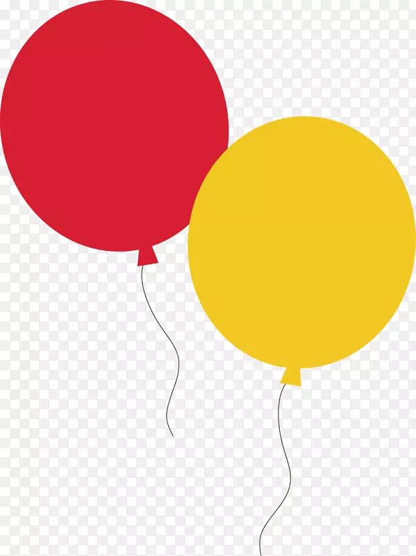 卡通红黄气球两个