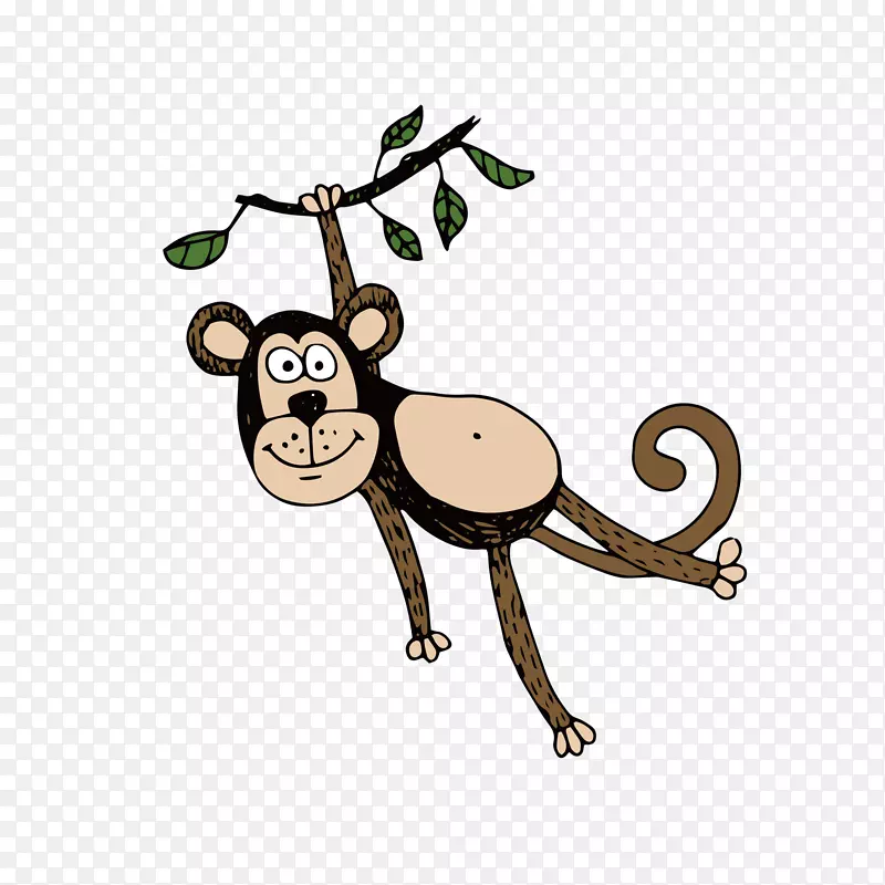 小猴子爬树免抠PNG