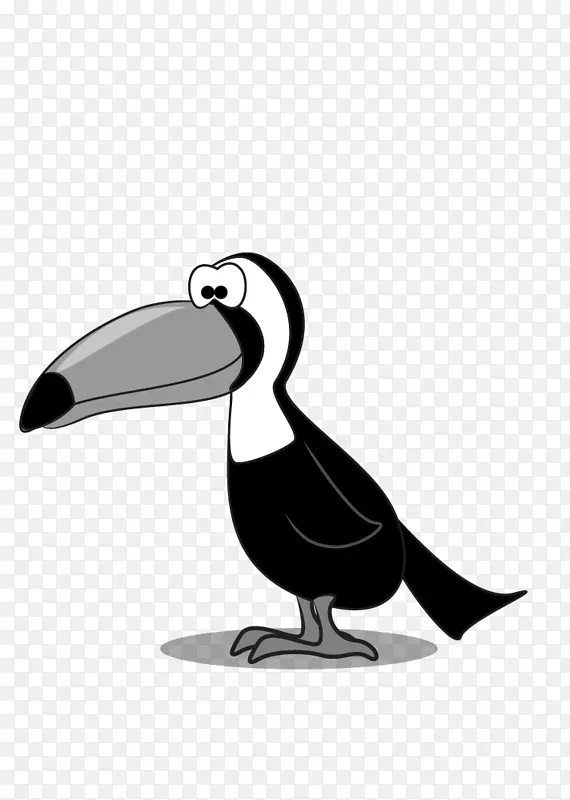 手绘卡通黑白动物乌鸦