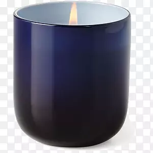 蓝色蜡烛杯