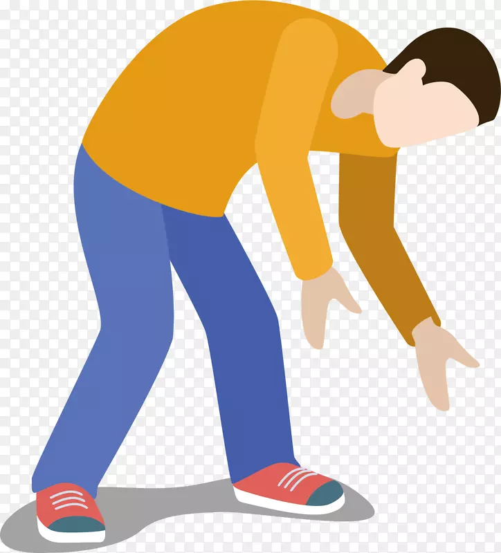 矢量图橘色上衣的男人