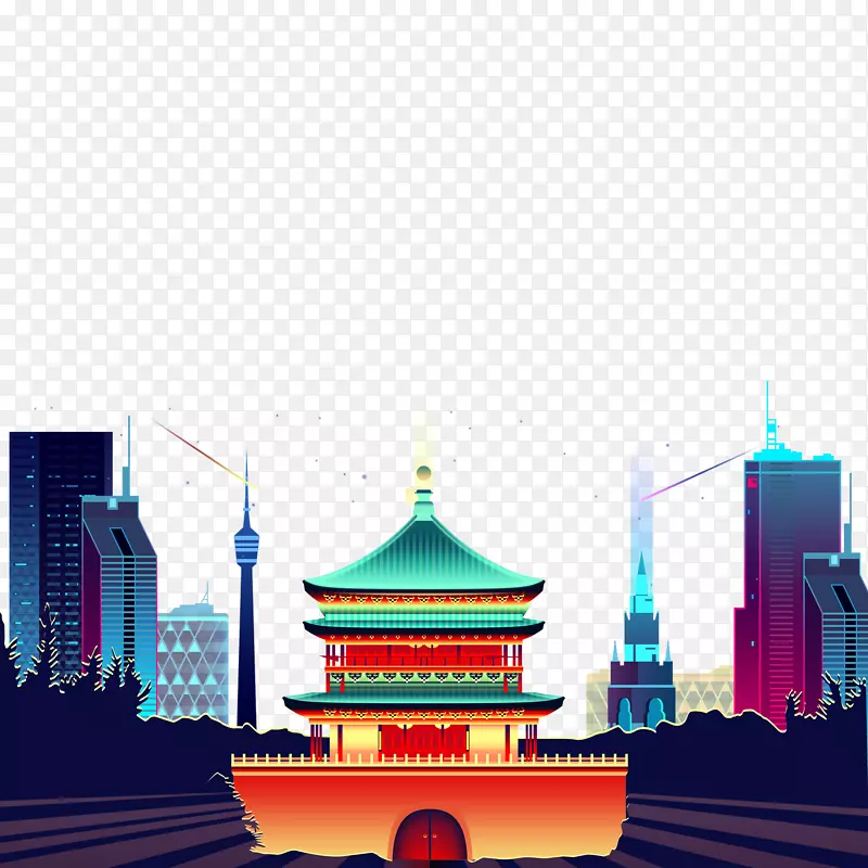 上海进博会炫彩宣传画免抠图PNG图片素材下载_图片编号7369432-PNG素材网