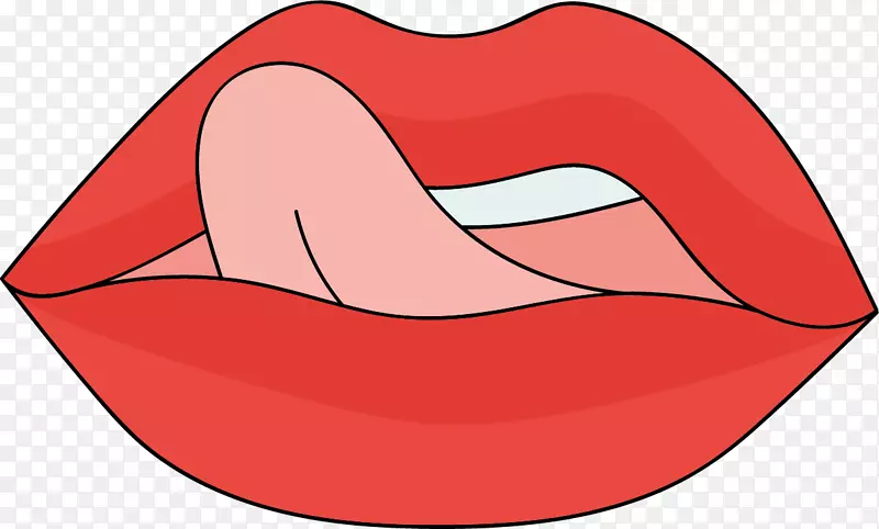 卡通版红色的嘴唇