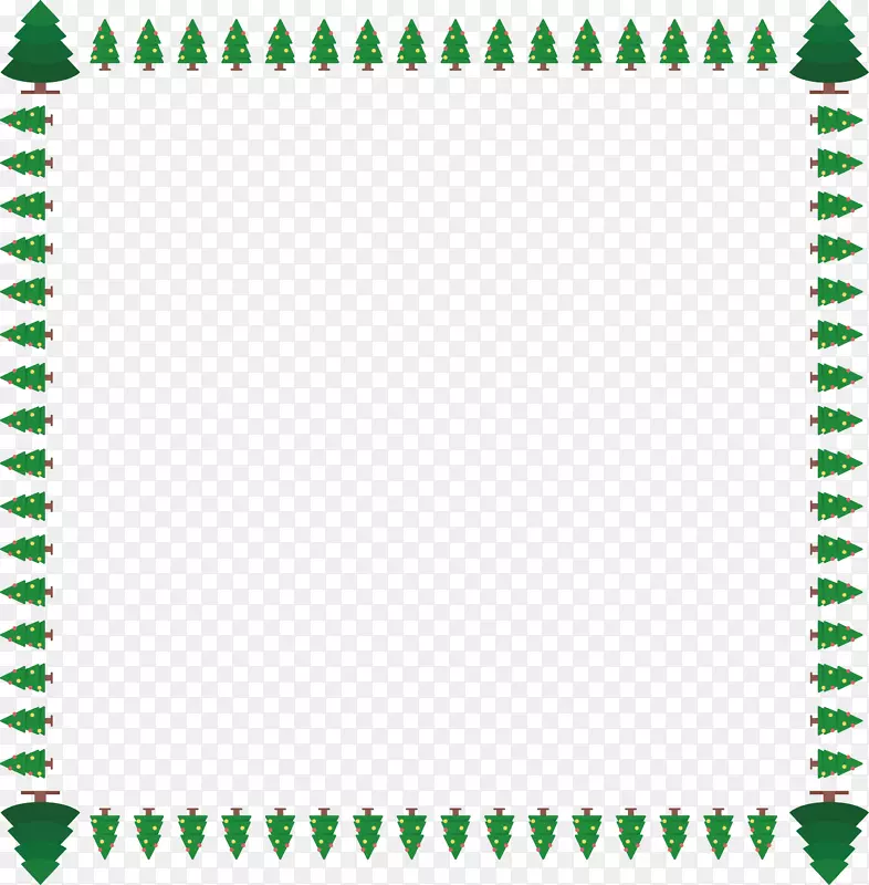 可爱圣诞树装饰边框