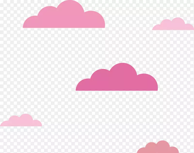 简洁粉红色的云朵矢量图