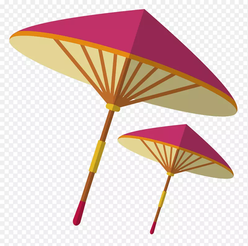 传统雨伞玫瑰红雨伞图标