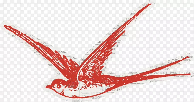 红色飞翔的燕子