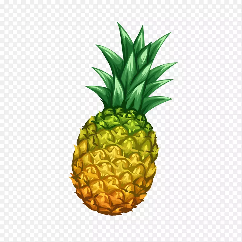 卡通菠萝水果矢量图