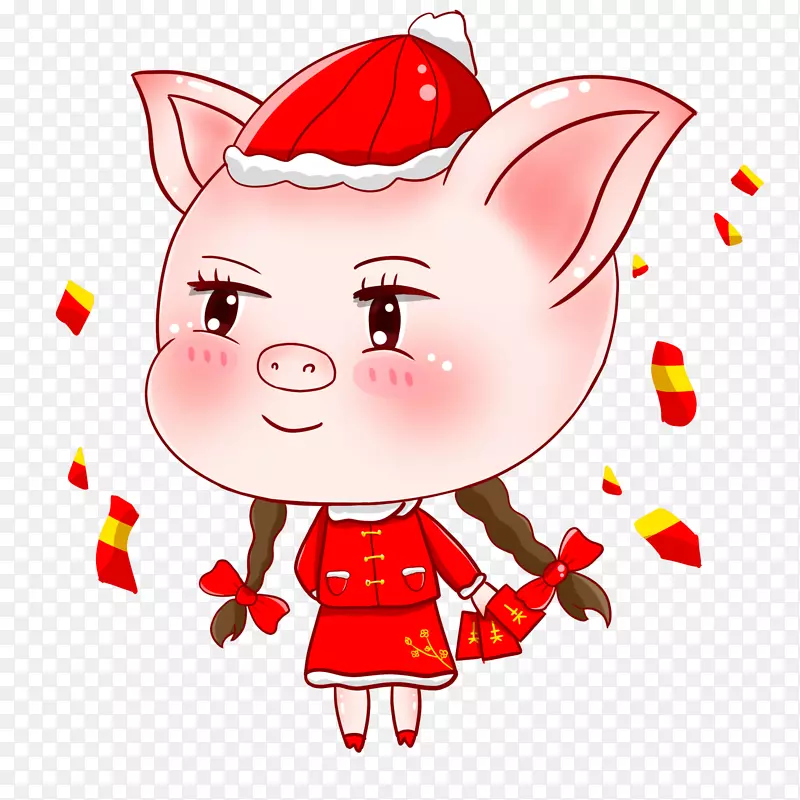 2019猪年美丽卡通猪发红包