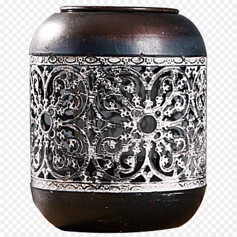 古代花纹陶罐