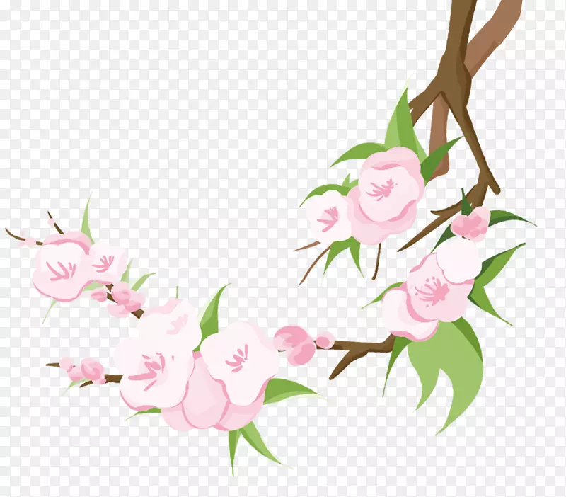 粉色的桃花枝PNG图片素材下载_图片编号7373977-PNG素材网