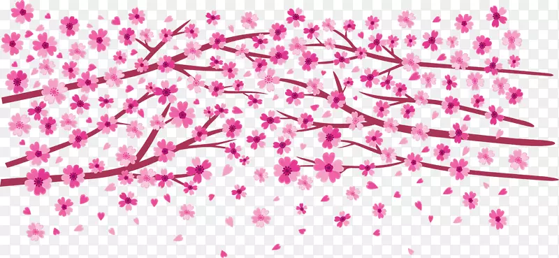 浪漫飞舞粉红樱花