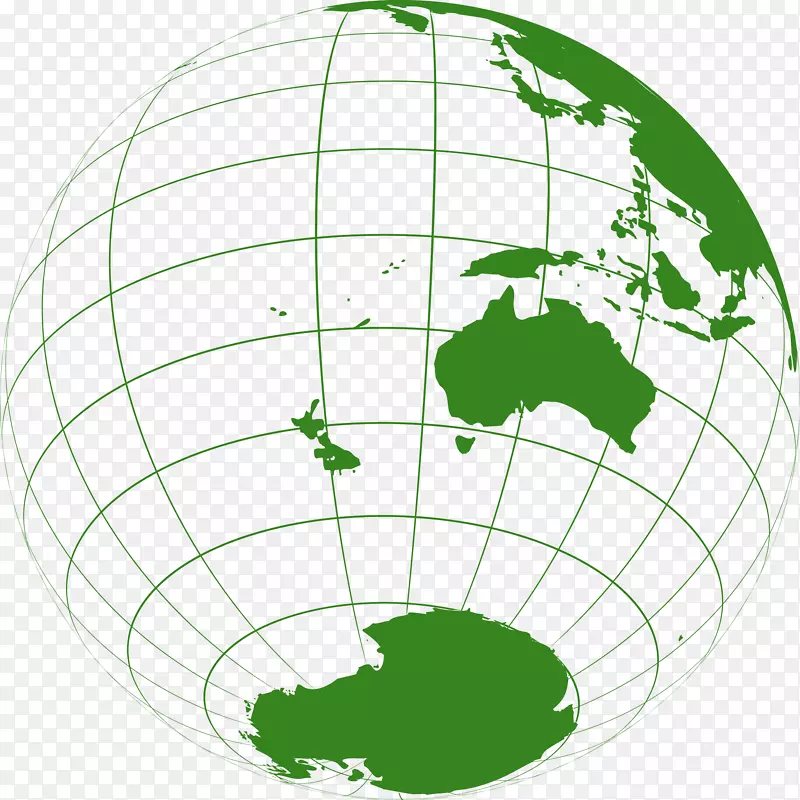绿色地球线条矢量图