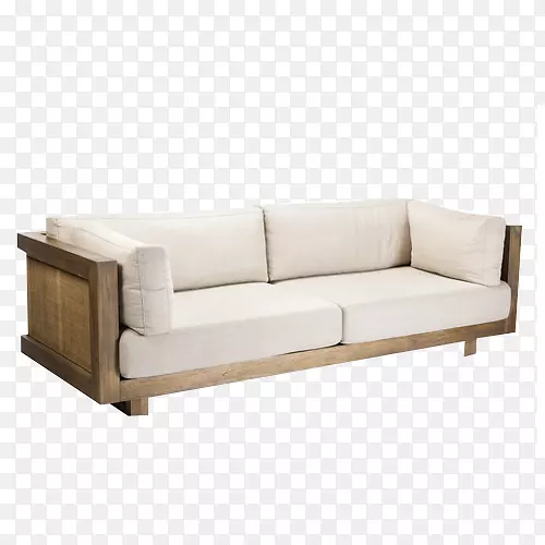 米白色中式木质家居沙发