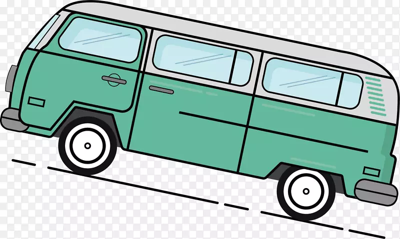 矢量图绿色的公交车