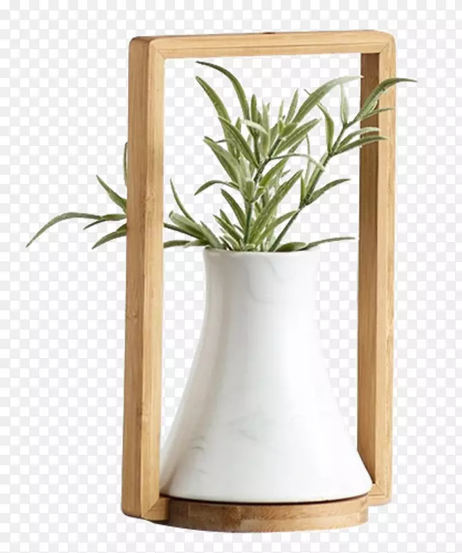 木质框架植物装饰摆件