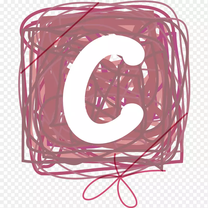 卡通手绘圆圈字母C