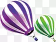 紫色绿色热气球