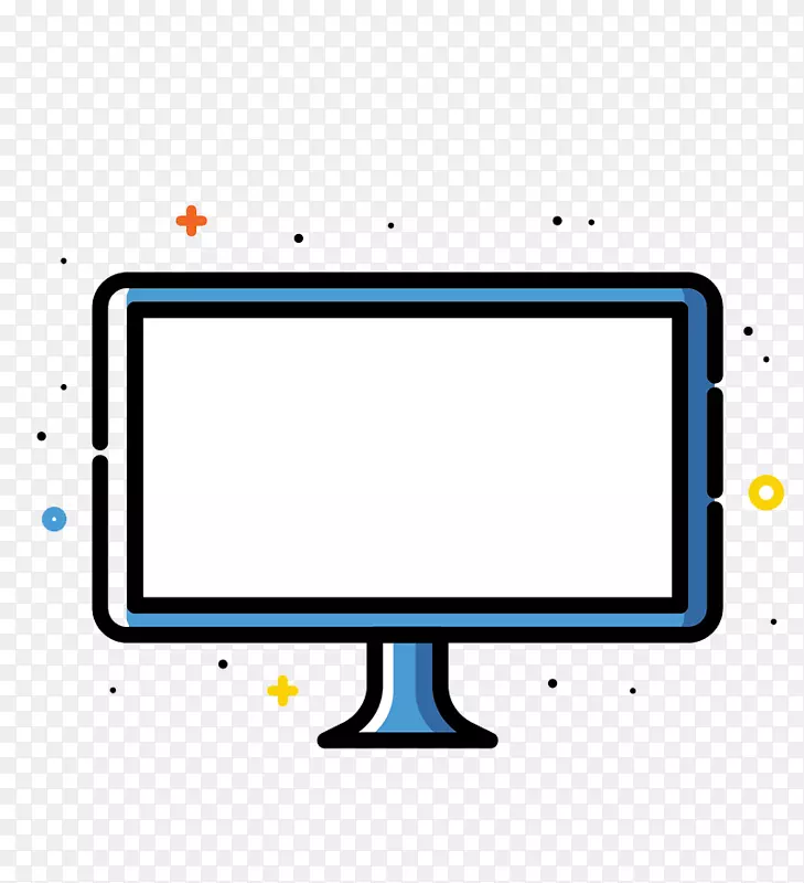蓝色电脑显示屏装饰