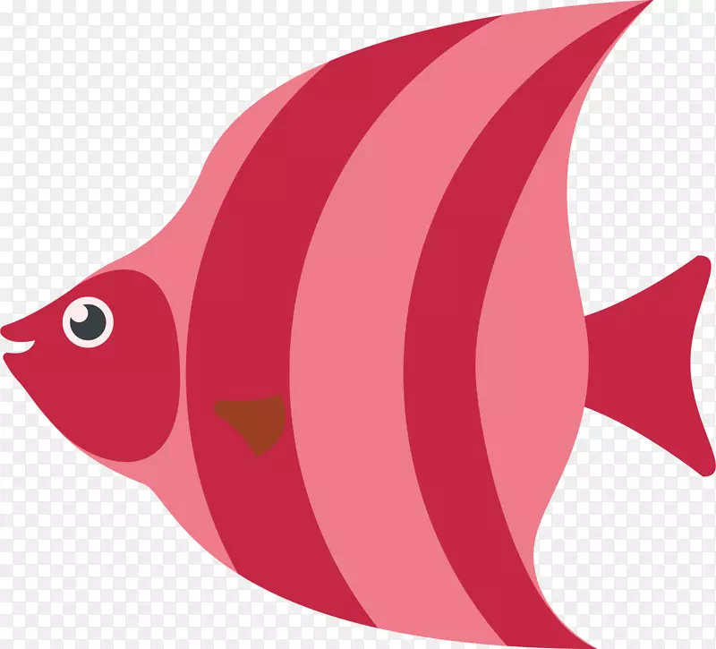 卡通水族馆红色燕鱼矢量素材