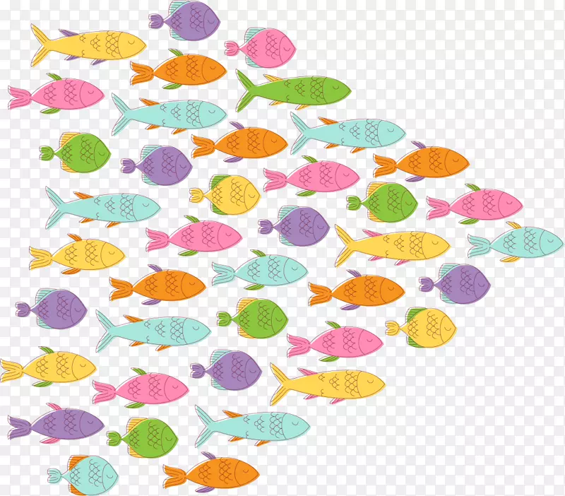 海洋生物一群多彩小鱼