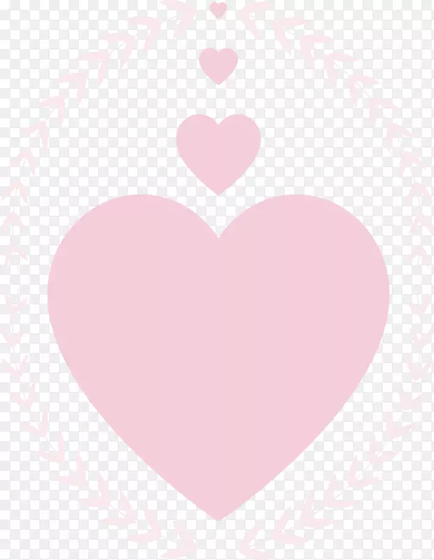 粉红色爱心标题框