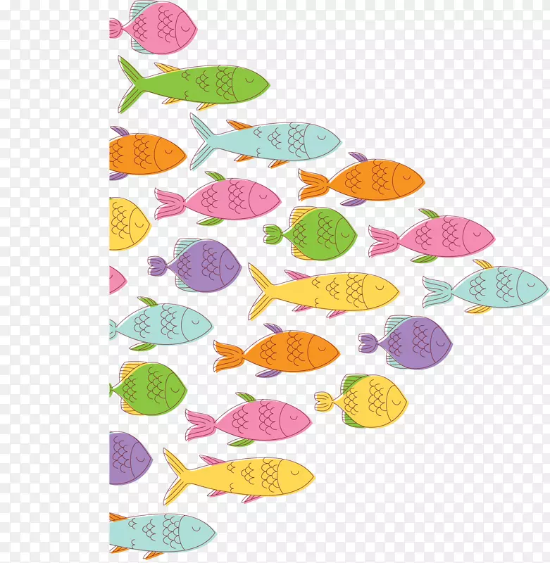 彩色深海的一群鱼